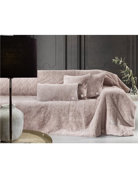 Ριχτάρι Γούνινο Πολυθρόνας 130Χ170 & Διακοσμητική Μαξιλαροθήκη Guy Laroche Crusty Old Pink