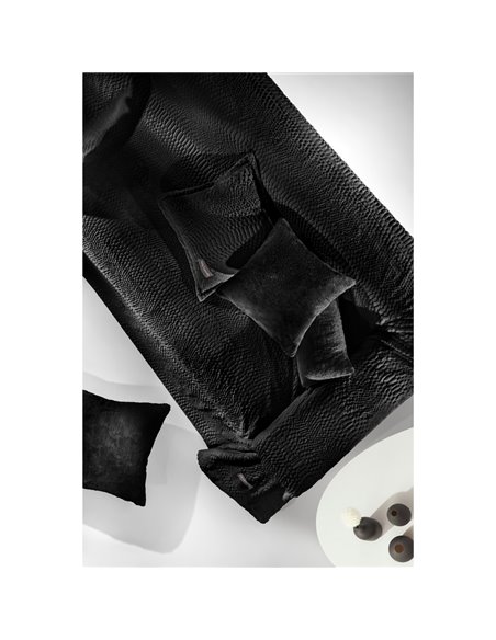 Ριχτάρι Γούνινο Τριθέσιο 170Χ300 & Διακοσμητική Μαξιλαροθήκη Guy Laroche Crusty Black