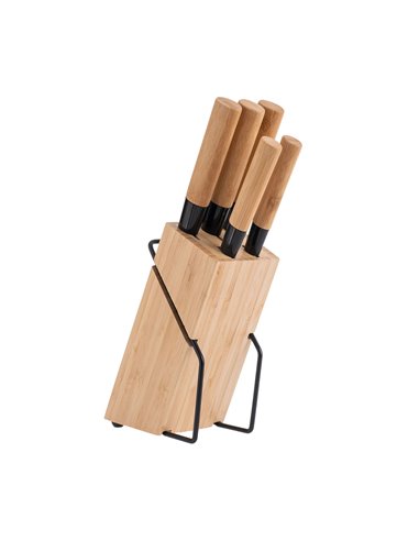 Μαχαίρια Bamboo (σετ 5τμχ) Ανοξείδωτα Με Βάση εstia 01-12854