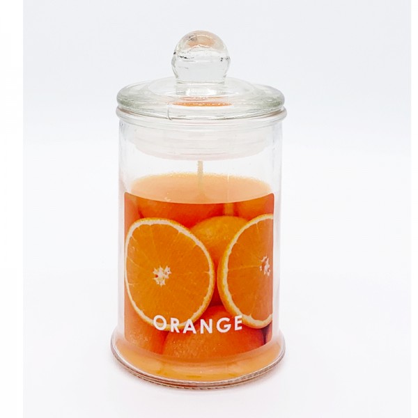 Κερί Αρωματικό Γυάλινο Με Καπάκι Ε-0594 Orange